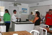 Dolphin Lab students in kitchen